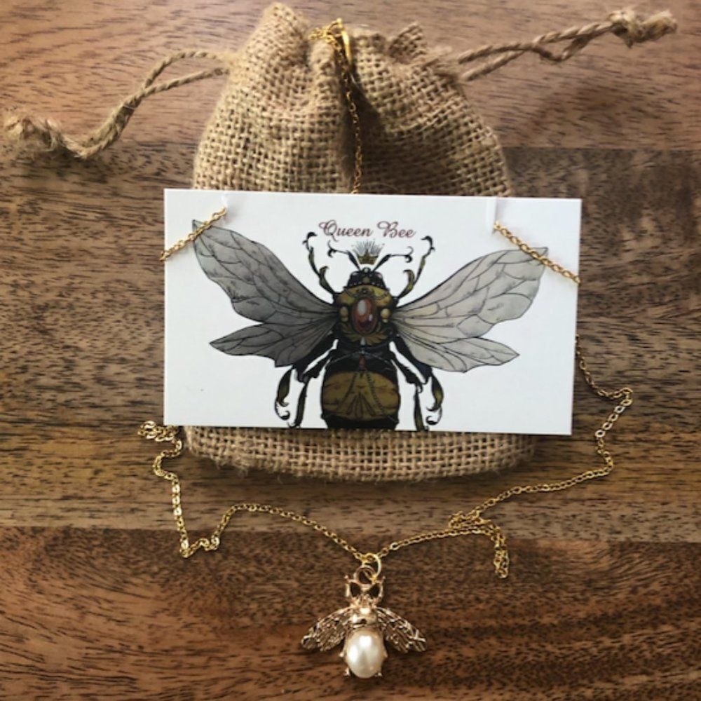 HighMaintenanceHippie Queen Bee Necklace (Gold)